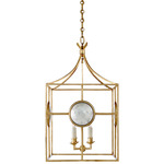 Gramercy Lantern Pendant - Gilded Iron / Antique Mirror