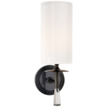 Drunmore Wall Sconce - Bronze / Crystal / White Glass