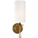 Drunmore Wall Sconce - Hand-Rubbed Antique Brass / Crystal / White Glass