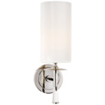 Drunmore Wall Sconce - Polished Nickel / Crystal / White Glass