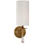 Drunmore Wall Sconce - Hand-Rubbed Antique Brass / Crystal / Linen