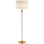 Riga Floor Lamp - Hand-Rubbed Antique Brass / Crystal / Linen