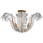 Calais Semi Flush Ceiling Light - Gilded Iron / Clear