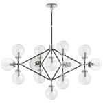 Bistro Chandelier - Polished Nickel / Black / Clear