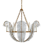 Calais Chandelier - Gilded Iron / Clear