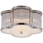 Basil Ceiling Light Fixture - Polished Nickel / Clear Glass / Frosted