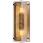 Clayton Wall Sconce - Hand-Rubbed Antique Brass / Crystal