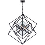 Cubist Chandelier - Aged Iron / Clear