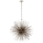 Strada Round Chandelier - Burnished Silver Leaf