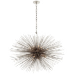 Strada Oval Chandelier - Burnished Silver Leaf