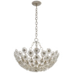 Claret Chandelier - Burnished Silver Leaf / Clear