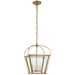 Riverside Square Pendant - Antique-Burnished Brass / Clear