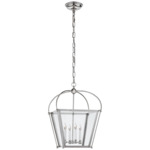 Riverside Square Pendant - Polished Nickel / Clear