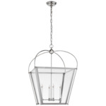 Riverside Square Pendant - Polished Nickel / Clear
