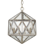 Zeno Pendant - Burnished Silver Leaf / Antique Mirror
