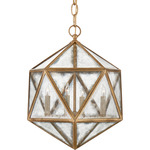 Zeno Pendant - Gilded Iron / Antique Mirror