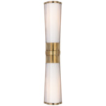 Carew Bathroom Vanity Light - Antique-Burnished Brass / White Glass