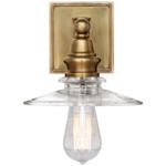 Covington Shield Wall Sconce - Antique-Burnished Brass / Clear