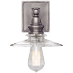 Covington Shield Wall Sconce - Antique Nickel / Clear