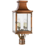 Bedford Outdoor Post Light - Natural Copper / Clear