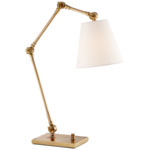 The Graves Pivoting Table Lamp - Hand Rubbed Antique Brass / Linen