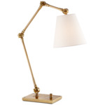 The Graves Pivoting Table Lamp - Hand-Rubbed Antique Brass / Linen
