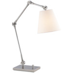 The Graves Pivoting Table Lamp - Polished Nickel / Linen