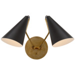 Clemente Wall Sconce - Hand-Rubbed Antique Brass / Black