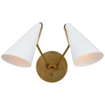 Clemente Wall Sconce - Hand-Rubbed Antique Brass / White