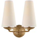 Fontaine Wall Sconce - Gilded Plaster / Linen