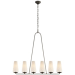 Fontaine Linear Chandelier - Aged Iron / Linen
