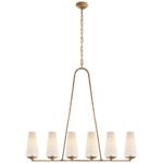 Fontaine Linear Chandelier - Gilded Plaster / Linen