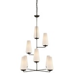 Fontaine Vertical Chandelier - Aged Iron / Linen