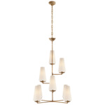 Fontaine Vertical Chandelier - Gilded Plaster / Linen