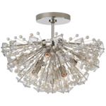 Dickinson Semi Flush Ceiling Light - Polished Nickel / Clear
