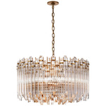 Adele Drum Chandelier - Hand-Rubbed Antique Brass / Clear