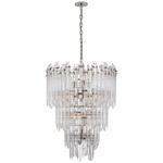 Adele Waterfall Chandelier - Polished Nickel / Clear