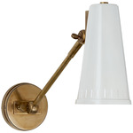 Antonio Adjustable Wall Light - Hand Rubbed Antique Brass / Antique White