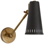 Antonio Adjustable Wall Light - Hand Rubbed Antique Brass / Black