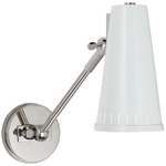 Antonio Adjustable Wall Light - Polished Nickel / Antique White