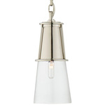 Robinson Small Pendant - Polished Nickel / Clear