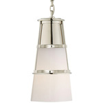 Robinson Medium Pendant - Polished Nickel / White