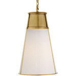 Robinson Large Pendant - Hand-Rubbed Antique Brass / White