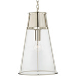 Robinson Large Pendant - Polished Nickel / Clear