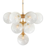Cristol Chandelier - Hand-Rubbed Antique Brass / White Strie