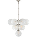 Cristol Chandelier - Polished Nickel / White Strie