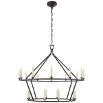 Darlana Two Tiered Ring Chandelier - Aged Iron