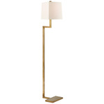 Alander Floor Lamp - Hand Rubbed Antique Brass / Linen