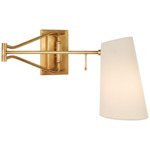 Keil Swing Arm Wall Sconce - Hand-Rubbed Antique Brass / Linen