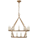 Darlana Two Tiered Ring Chandelier - Gilded Iron